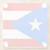 Glazen onderzetter met vlag van Puerto Rico, Veren (Achterkant)