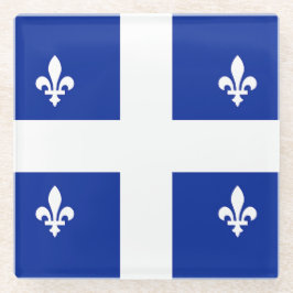 Glazen onderzetter met vlag van Quebec, Canada