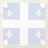Glazen onderzetter met vlag van Quebec, Canada (Achterkant)