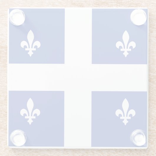 Glazen onderzetter met vlag van Quebec, Canada (Achterkant)