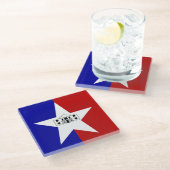 Glazen onderzetter met vlag van San Antonio, USA (Schuin)