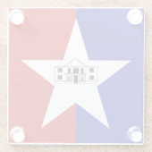 Glazen onderzetter met vlag van San Antonio, USA (Achterkant)