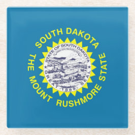 Glazen onderzetter met vlag van South Dakota, Vere