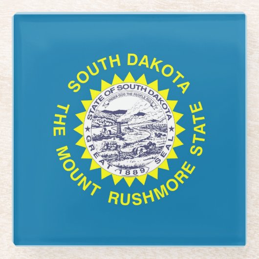 Glazen onderzetter met vlag van South Dakota, Vere (Voorkant)
