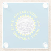 Glazen onderzetter met vlag van South Dakota, Vere (Achterkant)