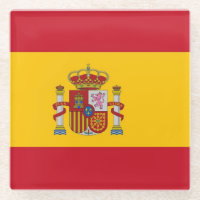 Glazen onderzetter met vlag van Spanje
