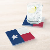 Glazen onderzetter met vlag van Texas State, Veren (Schuin)