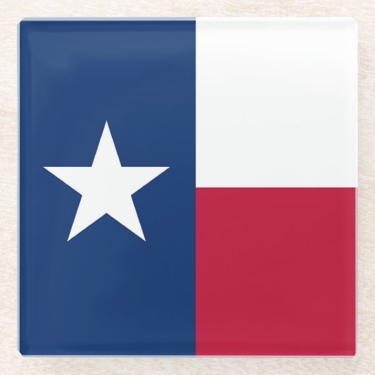 Glazen onderzetter met vlag van Texas State, Veren (Voorkant)