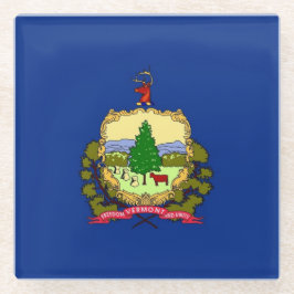 Glazen onderzetter met vlag van Vermont State, Ver