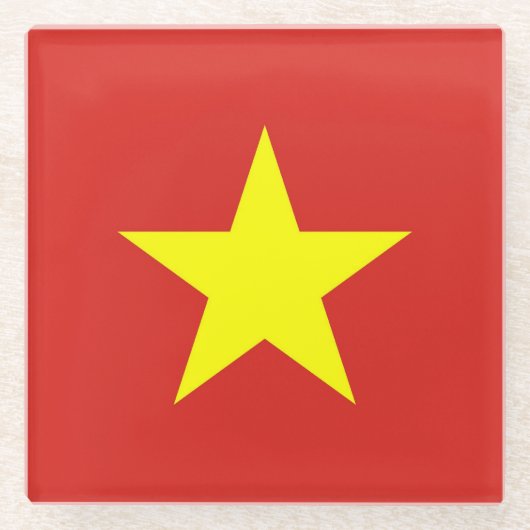 Glazen onderzetter met vlag van Vietnam (Voorkant)