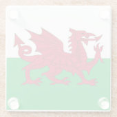 Glazen onderzetter met vlag van Wales, VK (Achterkant)