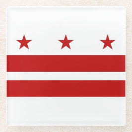 Glazen onderzetter met vlag van Washington DC, Ver