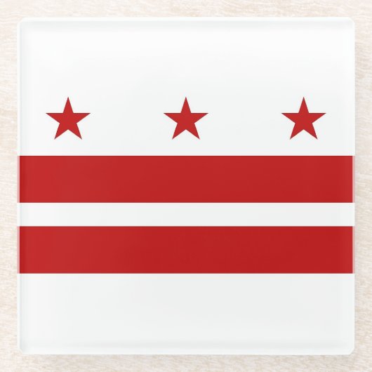 Glazen onderzetter met vlag van Washington DC, Ver (Voorkant)