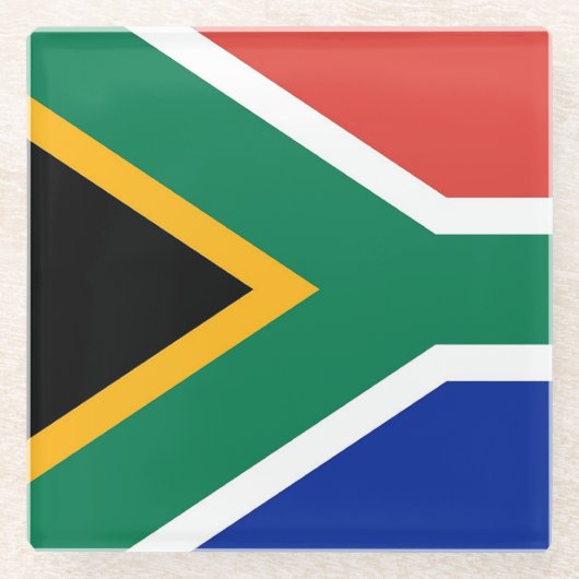 Glazen onderzetter met vlag van Zuid-Afrika (Voorkant)