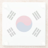 Glazen onderzetter met vlag van Zuid-Korea (Achterkant)