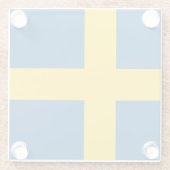 Glazen onderzetter met vlag van Zweden (Achterkant)
