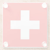 Glazen onderzetter met vlag van Zwitserland (Achterkant)