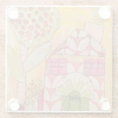 Glazen Onderzetter - Mixed Media Huis (Achterkant)
