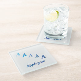 Glazen Onderzetter - Naam en Gestapte letters (bla