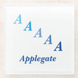 Glazen Onderzetter - Naam en Gestapte letters (bla