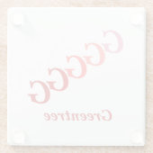 Glazen Onderzetter - Naam en gestuurde letters (ro (Achterkant)