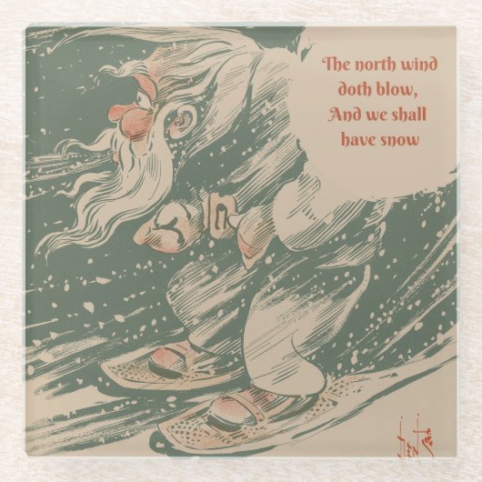 Glazen Onderzetter noordenwind (Voorkant)