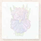 Glazen Onderzetter - Paarse Iris Waterverf (Achterkant)