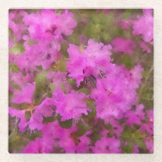 Glazen Onderzetter Paarse Rhododendrons