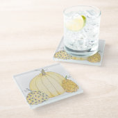 Glazen Onderzetter pompoen Trio (Schuin)