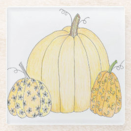 Glazen Onderzetter pompoen Trio