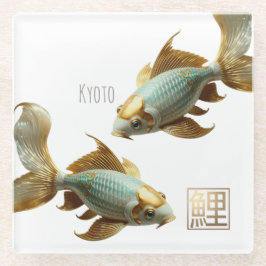 Glazen onderzetter/Porseleinen Koi/Glazen Onderzet Onderzetter