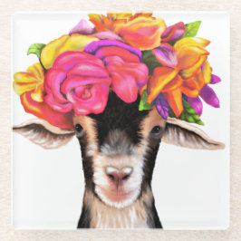Glazen Onderzetter Posey the Goat