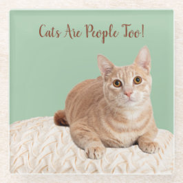 Glazen Onderzetter Sinaasappel Cat