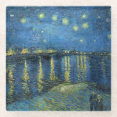 Glazen ONDERZETTER - "Sterrennacht Rhone" - van Go (Voorkant)