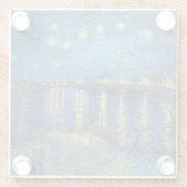 Glazen ONDERZETTER - "Sterrennacht Rhone" - van Go (Achterkant)