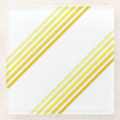 Glazen Onderzetter - tinten van gele diagonale str (Voorkant)