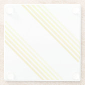 Glazen Onderzetter - tinten van gele diagonale str (Achterkant)