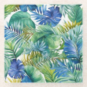 Glazen Onderzetter tropische handpalmen (Voorkant)