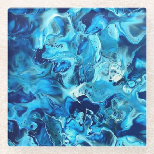 Glazen Onderzetter van blauw deel 2 (Voorkant)