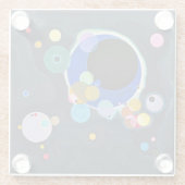 Glazen ONDERZETTER - "Verschillende cirkels" - W. (Achterkant)