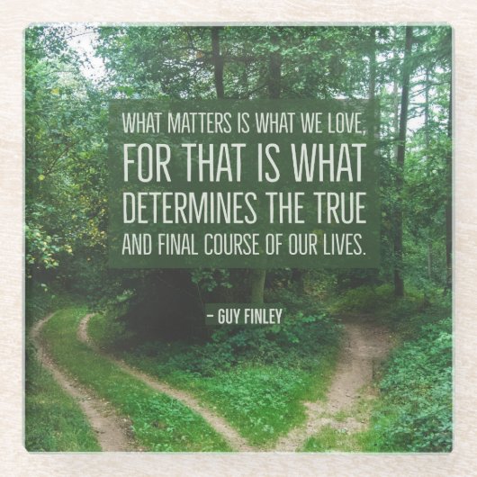 Glazen Onderzetter "What We Love" 4.2 x 4.2 (Voorkant)