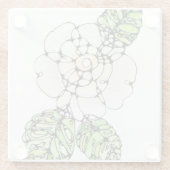 Glazen Onderzetter - White Gardenia (Achterkant)