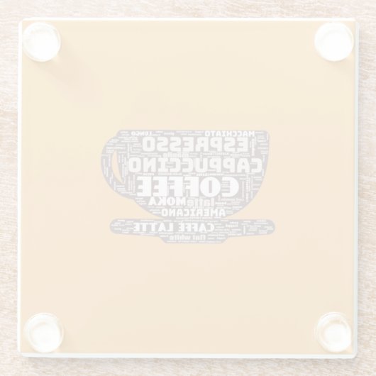 Glazen Onderzetter - Word Cloud (Achterkant)