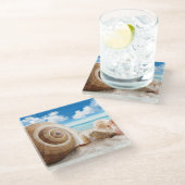 Glazen Onderzetter-zeeschelpen Onderzetter (Schuin)