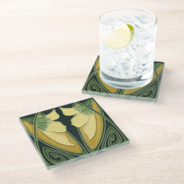 Glazen Onderzetters - Art Nouveau Floral