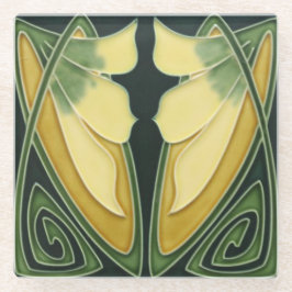 Glazen Onderzetters - Art Nouveau Floral