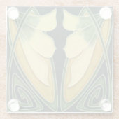 Glazen Onderzetters - Art Nouveau Floral (Achterkant)