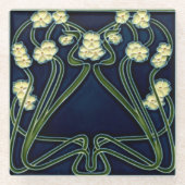 Glazen Onderzetters - ForGetMeNots Art Nouveau (Voorkant)