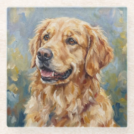 Glazen onderzetters met Golden Retriever voor hond