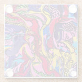 Glazen Onderzetters met "Oerwoud Fever" (Achterkant)